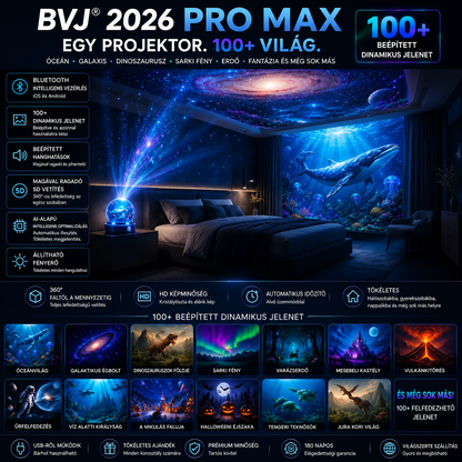 BVJ® 2026 PRO MAX 5D intelligens világprojektor 🌎 Több mint 100 magával ragadó világ létrehozása Bluetooth vezérléssel és hangeffektekkel